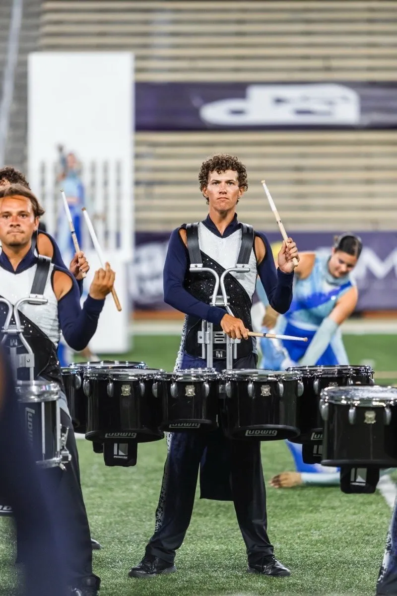 Harry Van der Meer on the field with the Blue Devils quadline